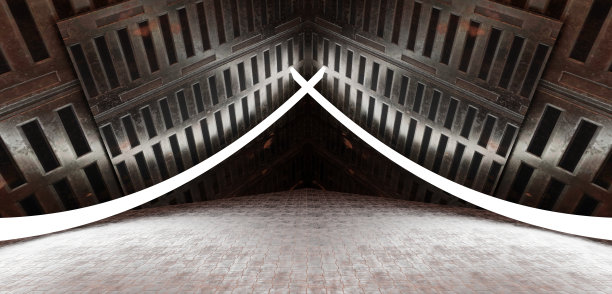 背景辉光曲线技术舞台3D插画图片下载