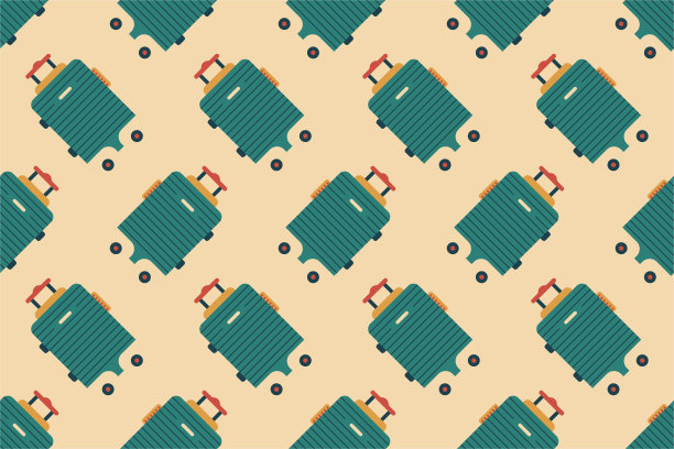 无缝图案背景与平坦的行李图标图片下载