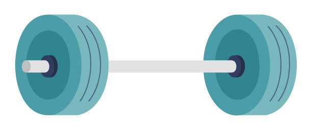 杠铃平面图标隔离在透明的背景图片下载