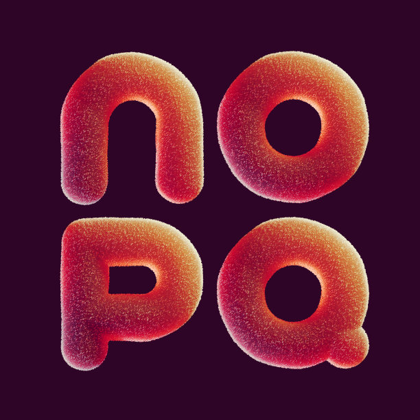 糖果的3d渲染，上面覆盖着字母形状的糖图片下载