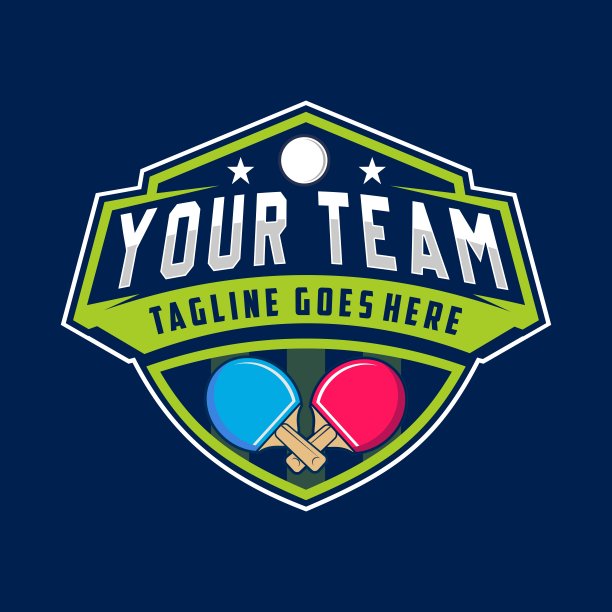 乒乓球会徽会徽。运动标签矢量插图图像描述图片下载
