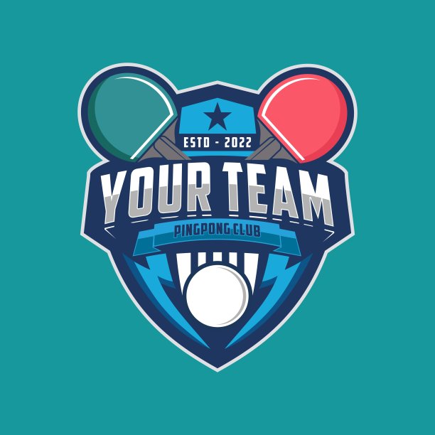 乒乓球会徽会徽。运动标签矢量插图图像描述图片下载