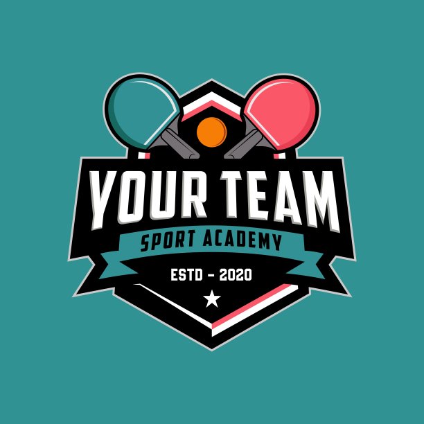 乒乓球会徽会徽。运动标签矢量插图图像描述图片下载