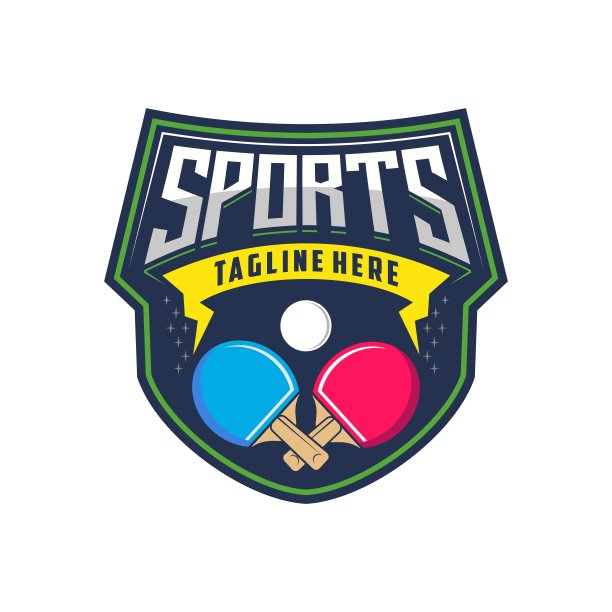 乒乓球会徽会徽。运动标签矢量插图图像描述图片下载