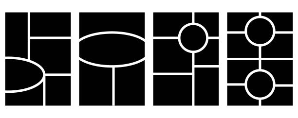 一组模板极简几何相框。心情板或照片图像布局。简约新潮的几何设计图片下载