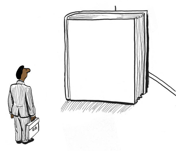 黑人男性商人看着巨大的书图片下载