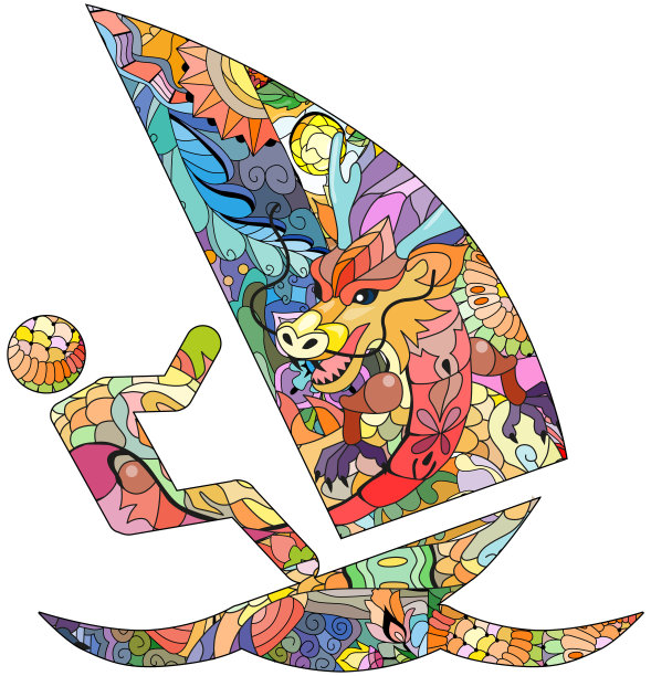 图标航行在抽象的手绘风格。图片下载