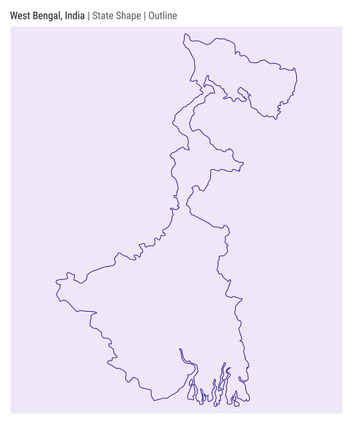 西孟加拉邦，印度。简单的矢量图。州的形状。轮廓的风格。西孟加拉邦边界。矢量插图。图片下载
