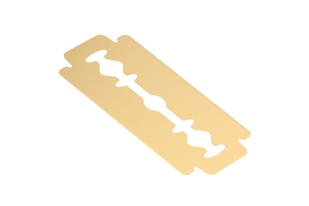 金色的叶片被隔离在白色的背景上。三维渲染图片下载