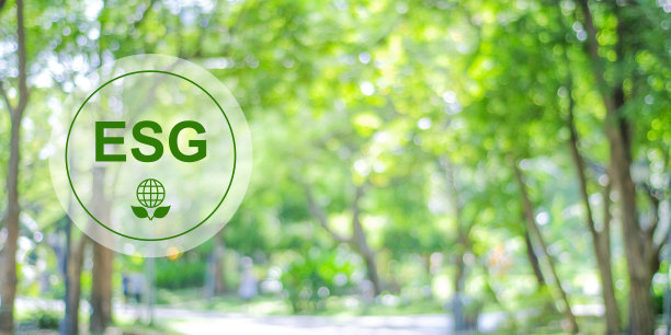 ESG概念设计，绿色背景，可持续和道德商业的环境，社会和治理，横幅文字空间图片下载