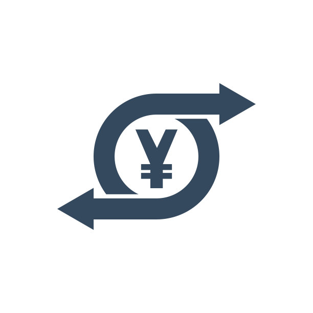 日元或人民币退款投资图标，两个重复箭头矢量象形图图片下载