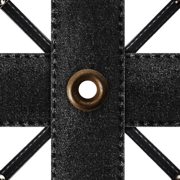 无缝隔离的照片皮革黑色彩色缝合带网格图案在白色的背景。图片下载