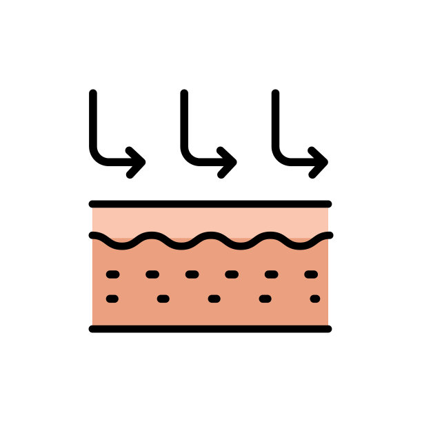 护肤颜色图标。面部按摩。面部护肤洁面平面象形图。皮肤治疗图标。美容工具图片下载