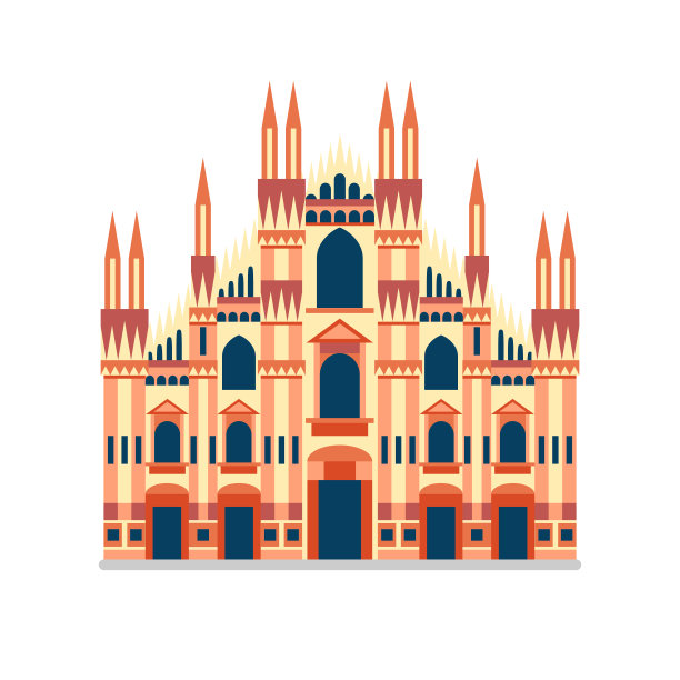 意大利米兰大教堂旅游图标图片下载