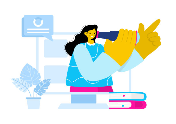 个人投资组合矢量插图与个人资料数据，简历，或自我完善，以吸引客户和雇主在一个平坦的卡通背景图片下载