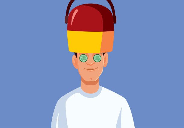 男人在美容院照顾自己矢量卡通图片下载