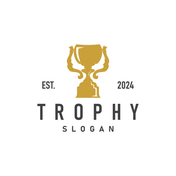 奖杯标志，体育锦标赛冠军杯设计。极简主义古董胜利奖图片下载