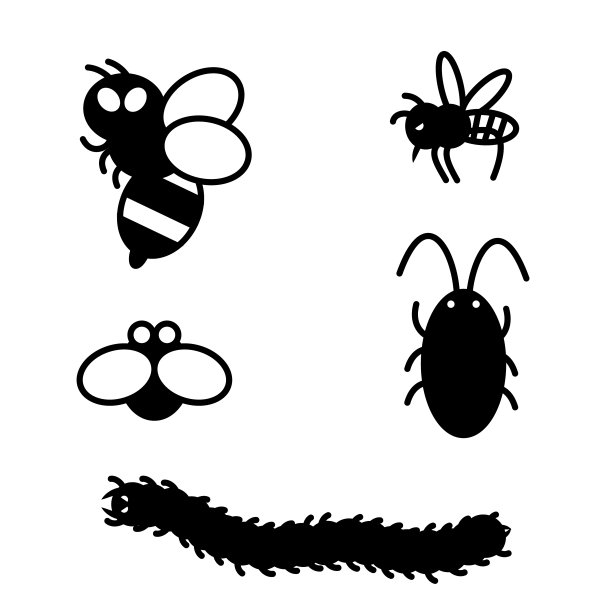 一组不那么恶心的畸形害虫的插图图片下载