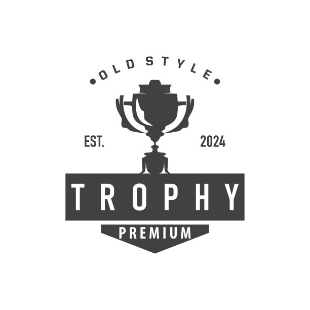 奖杯标志，体育锦标赛冠军杯设计。极简主义古董胜利奖图片下载