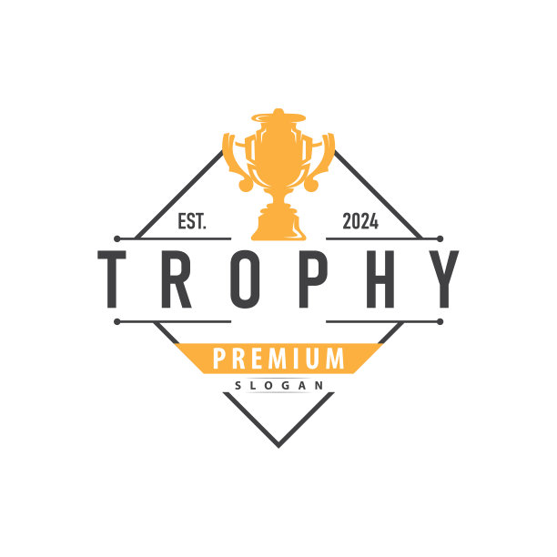 奖杯标志，体育锦标赛冠军杯设计。极简主义古董胜利奖图片下载