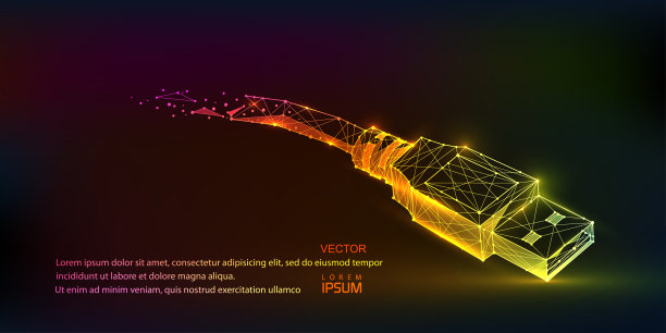 USB数据线。技术概念。电脑线。矢量插图。图片下载
