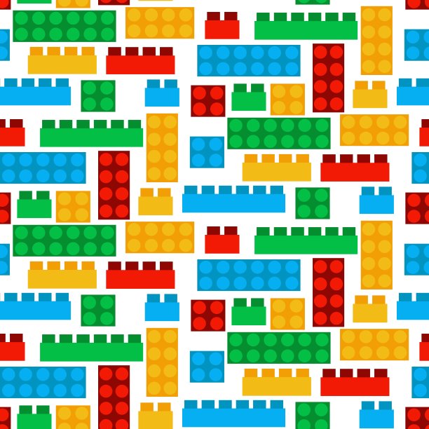 彩色塑料顶部和侧面的无缝图案。分散。平面矢量插图在一个白色的背景。不同尺寸和颜色的细节。在纺织品和纸张上印刷图片下载