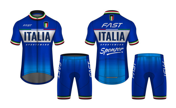 自行车运动衫模型，t恤运动设计模板，统一的自行车服装。图片下载