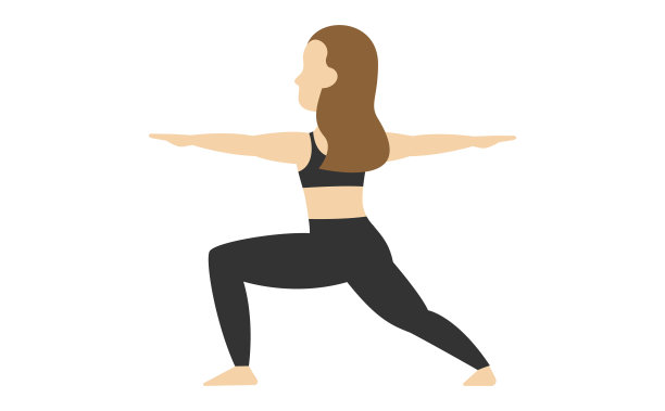 一个女人从后面做瑜伽的插图图片下载