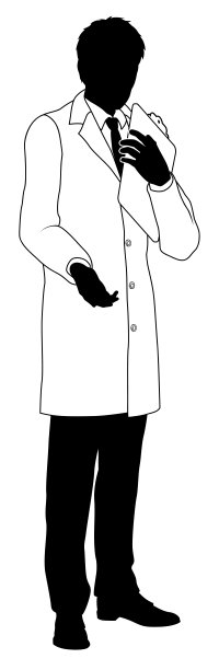 科学家工程师调查剪贴板男人剪影图片下载