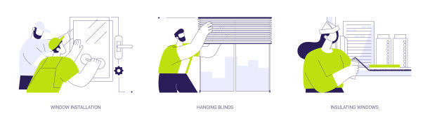 Windows服务抽象概念矢量插图。图片下载