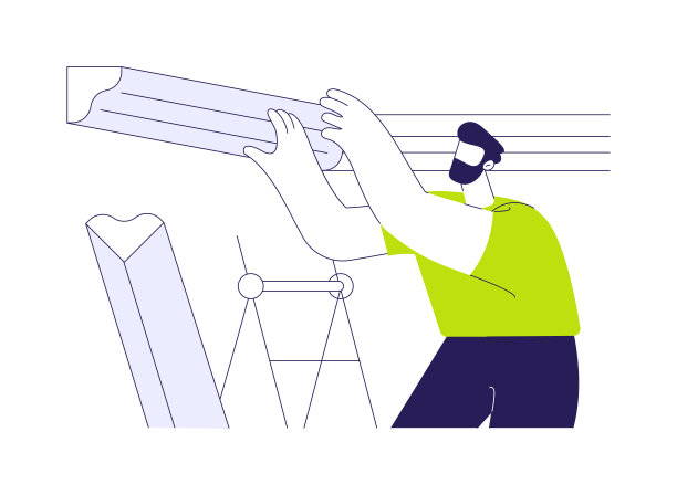 放置墙面装饰抽象概念矢量插图。图片下载