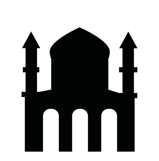 伊斯兰斋月城市背景的黑色剪影图片下载