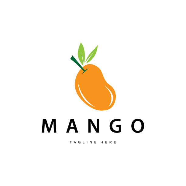 新鲜芒果平面设计插图模板果园植物芒果标志图片下载