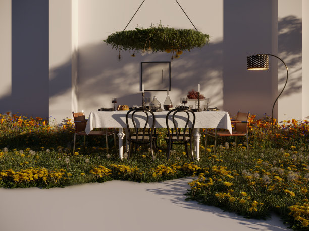 梦幻般的餐厅景观图片下载