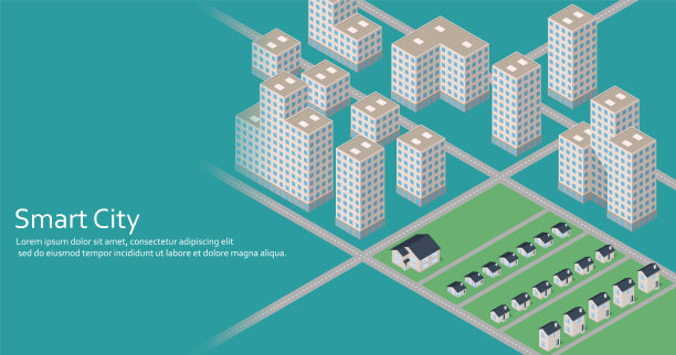一组现代等距建筑。等距城市地图。矢量插图。图片下载