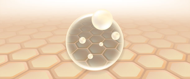 透明质酸和烟酰胺的前后头发和皮肤的解决方案广告，白色胶原蛋白血清滴入皮肤细胞与化妆品广告背景准备使用，插图矢量。图片下载