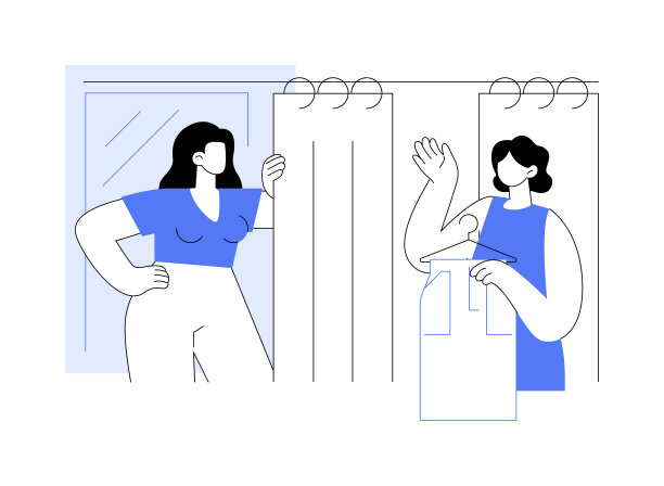 尝试新衣服孤立的卡通矢量插图。图片下载