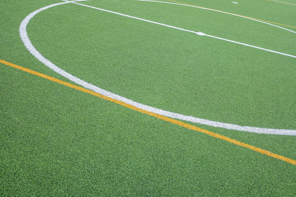 7人制足球场中心区域的局部视图图片下载