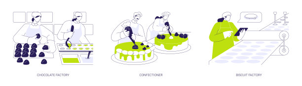 巧克力制作抽象概念矢量插图。图片下载