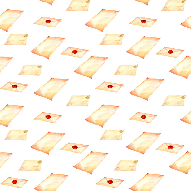 古董信件和信封。老式的老式水彩剪贴艺术。复古风格的无缝图案，用于墙纸，纺织品，diy，包装剪贴簿图片下载