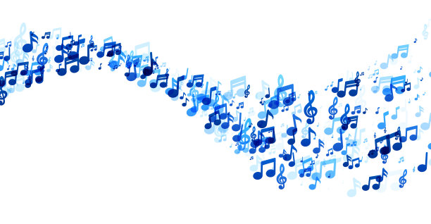 蓝色调的浮动音符图片下载