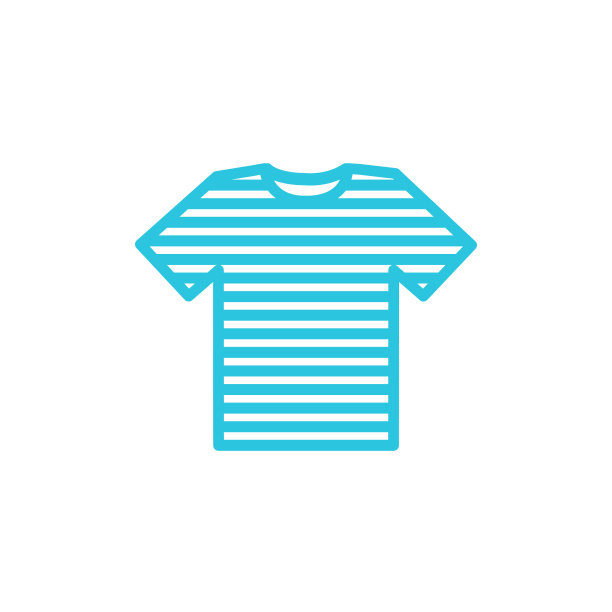 帆船条纹男士t恤图标。孤立在白色背景上。从蓝色图标集。图片下载