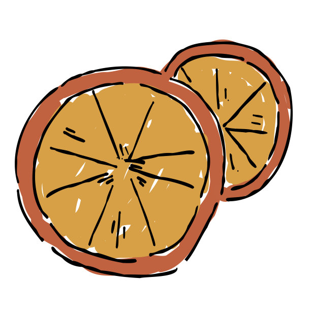 时尚手绘橙子插画：秋日色彩图片下载