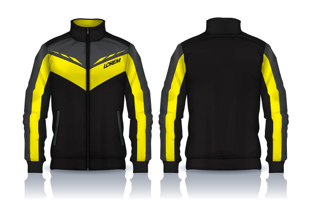 夹克设计，运动服轨道前面和后面的看法。图片下载
