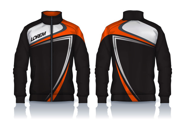 夹克设计，运动服轨道前面和后面的看法。图片下载