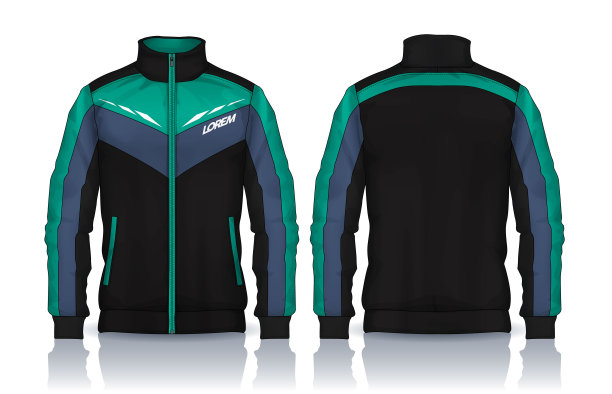 夹克设计，运动服轨道前面和后面的看法。图片下载