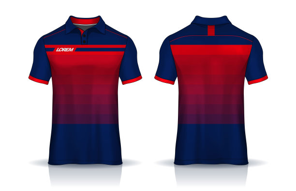 t恤polo样板设计。统一的前后视图。图片下载