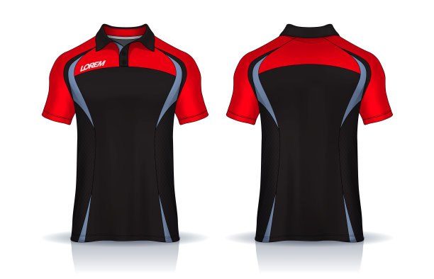t恤polo样板设计。统一的前后视图。图片下载