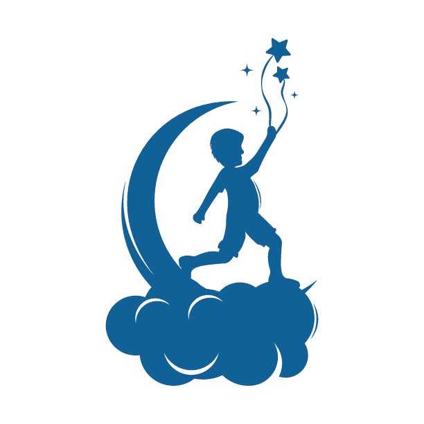 儿童梦想标志设计概念矢量，儿童教育标志符号，儿童到达星标志模板图片下载