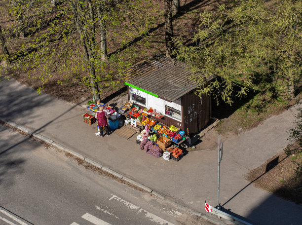 乌克兰基辅街头的水果和蔬菜摊。图片下载